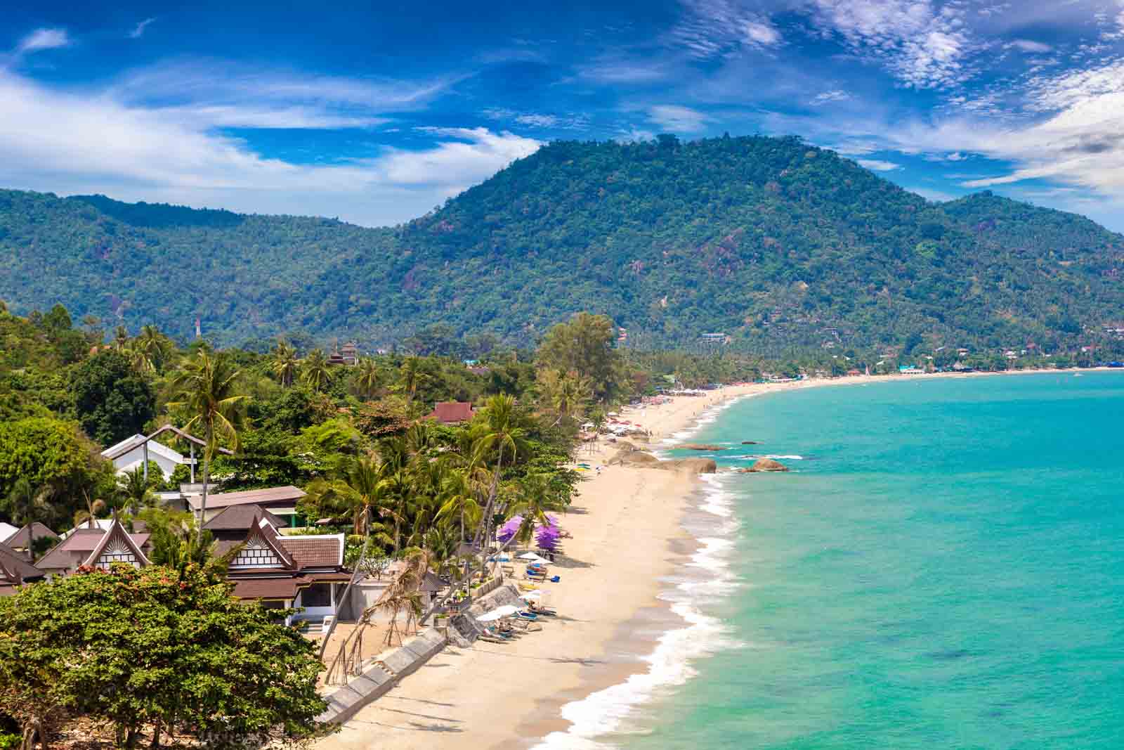 Lamai Beach on Koh Samui island, Thailand in a summer day