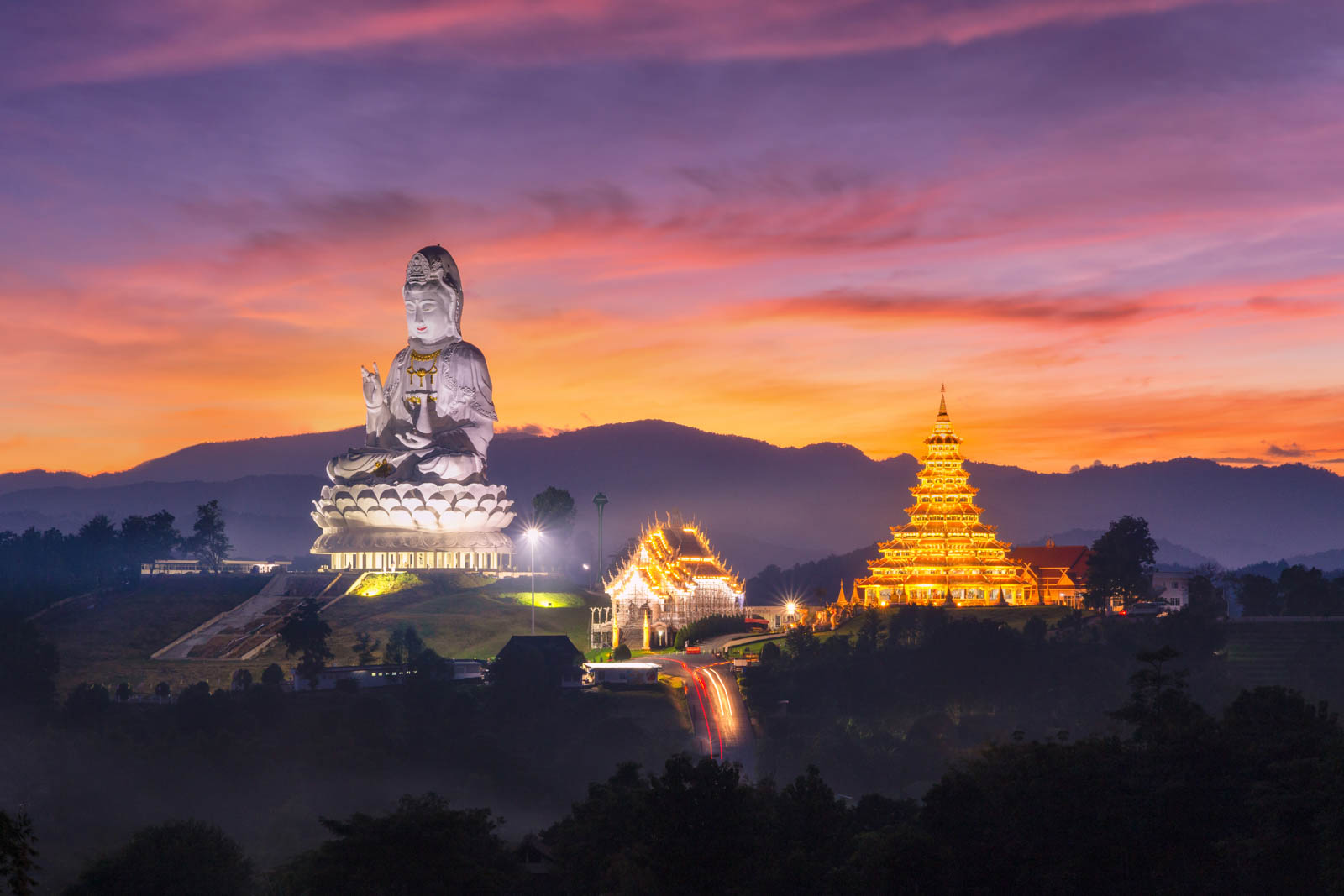 Wat Huay Pla Kang, The temple in chinese style located in the northern of Thailand, Chiang Rai, Thailand